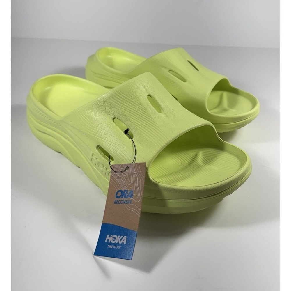 HOKA Ora Recovery Slide 3 Sandals Citrus Glow Yellow Men's Sz 11 *NEW* 1135061